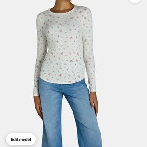 No Boundaries Cream Long Sleeve Fitted Tee